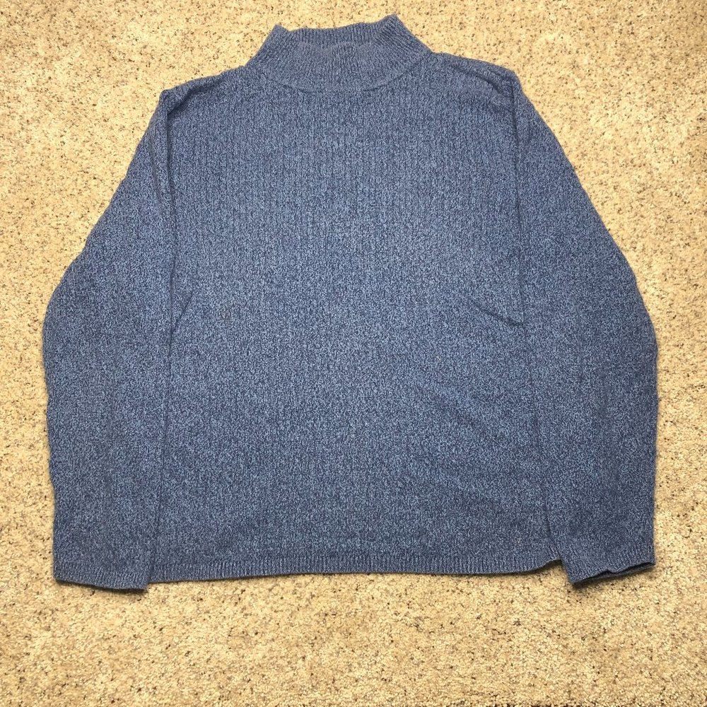 Karen Scott Sweater Womens Extra Large Blue Cable Knit Long Sleeves Casual